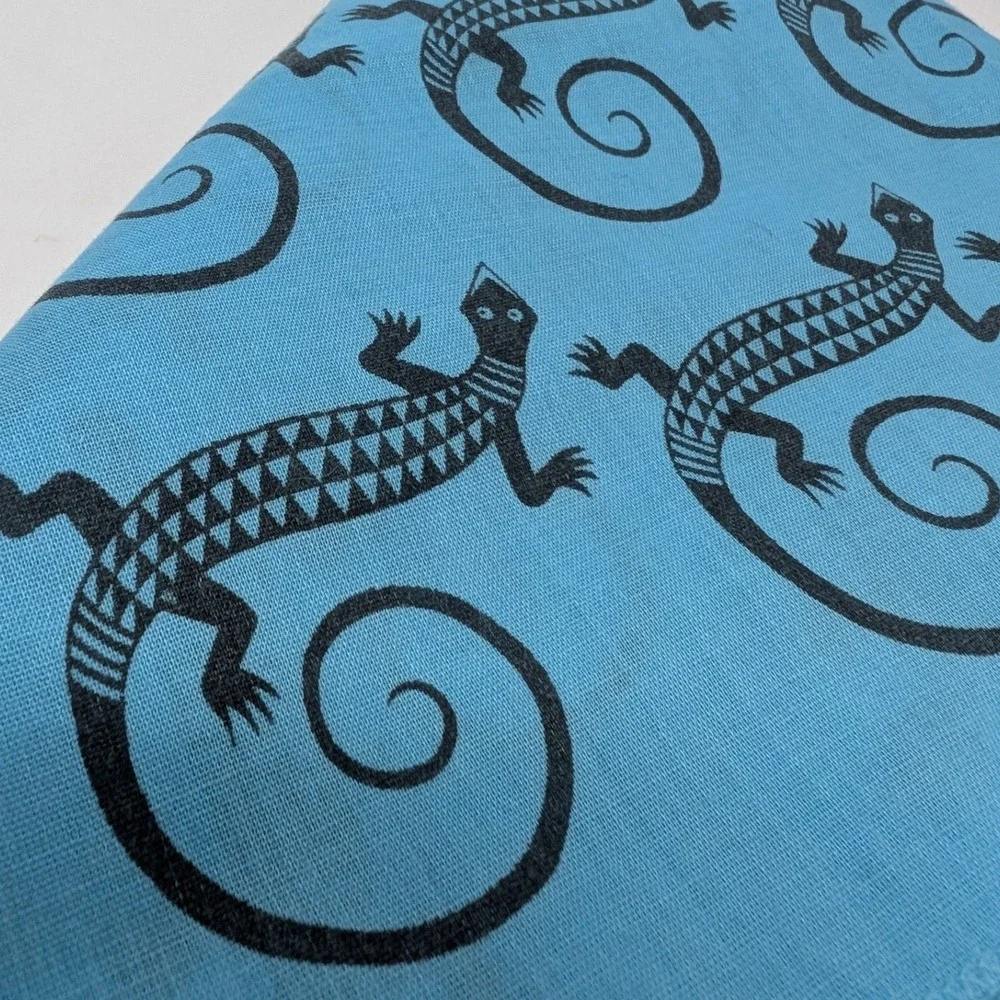 Vintage 1981 Yellowstone National Park Lizard Bandana Aqua Blue Southwest Images